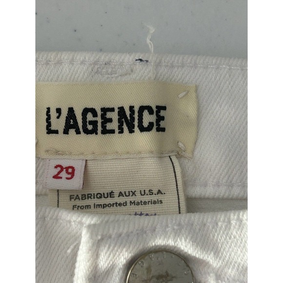 L'AGENCE Women’s Cutoff White Raw Frayed Hem Denim Zoe Short Relaxed New Size 29 - Picture 3 of 11